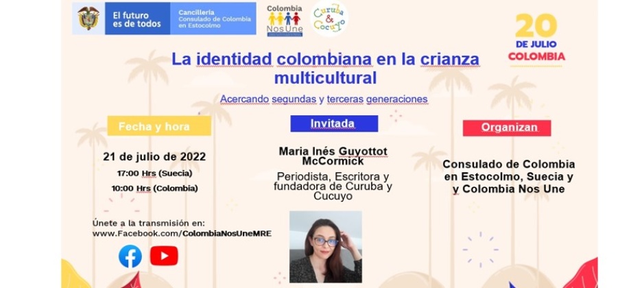 Participe de la charla virtual: “La identidad colombiana en la crianza multicultural” el 21 de julio 