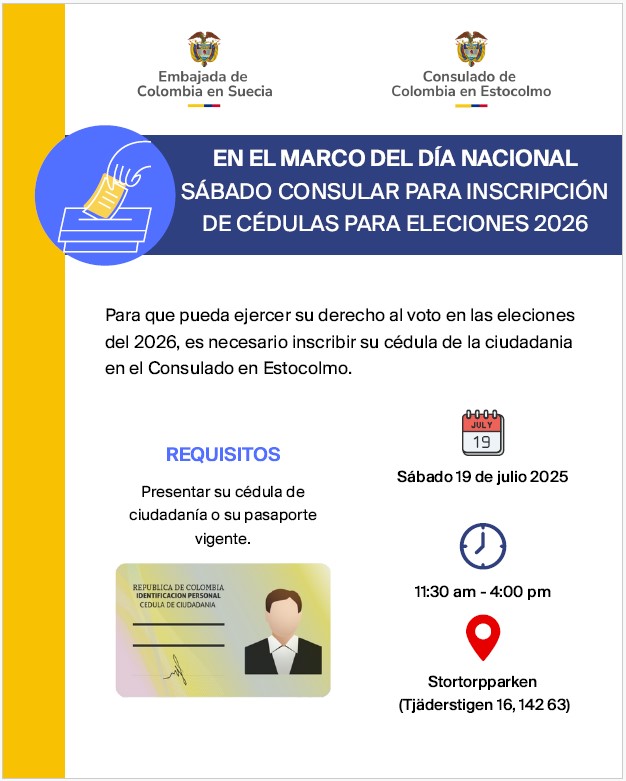 Sábado Consular- Inscripción Cédulas Votaciones