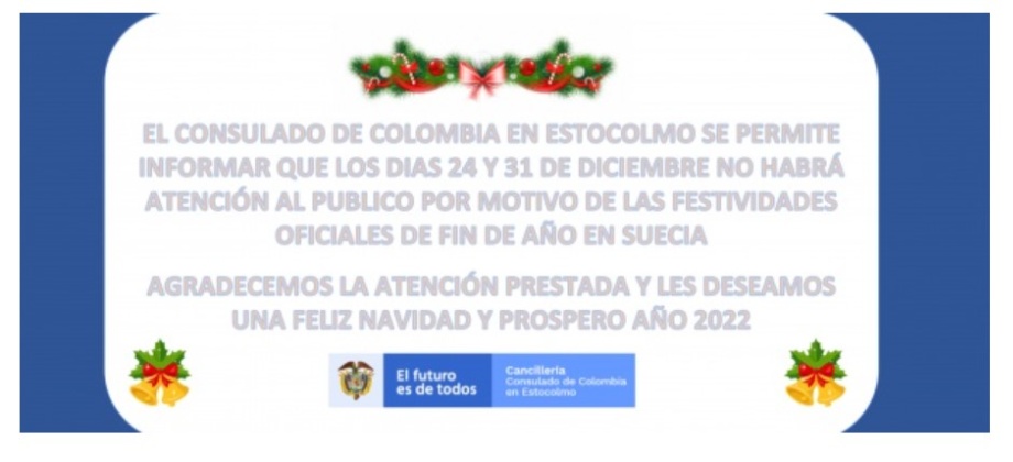 24 y 31 de diciembre no habrá atención al público