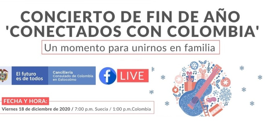 Consulado de Colombia invita al Concierto de Fin de año “Conectados con Colombia”